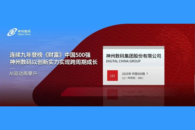 AI驱动再攀升，神州数码连续9年登榜《财富》中国500强