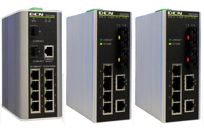 新一代IS2100D&2000D系列卡轨式工业交换机